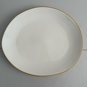 Casa Domani Baya Ironstone Serving Plate White Yellow Mediterranean Boho Party